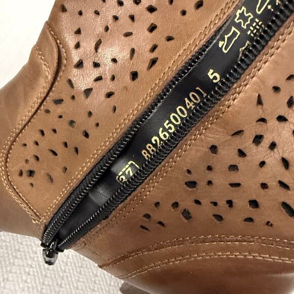Remonte Ankle Boots Womens 6 Brown Boho Studded Side Zip - Picture 8 of 11